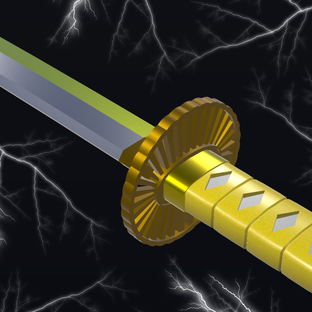【無料3Dモデル】日本刀「雷神」