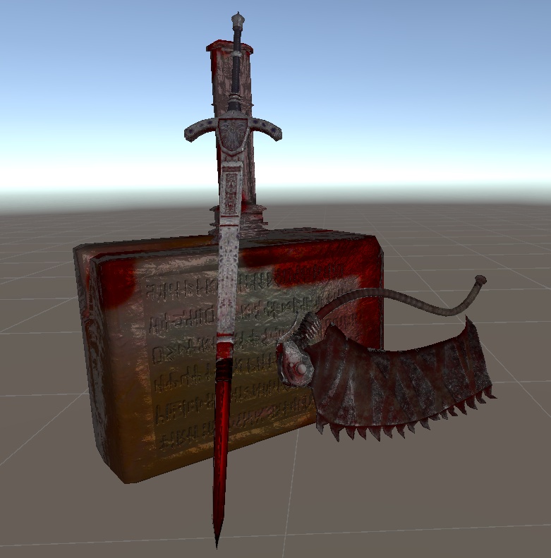 ノコギリ鉈・教会の石槌 3Dモデル (Saw Cleaver / Kirkhammer 3D Models)