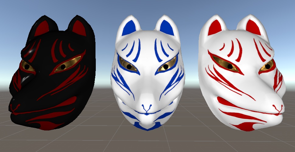 狐面 3Dモデル (Fox Mask 3Dmodel)