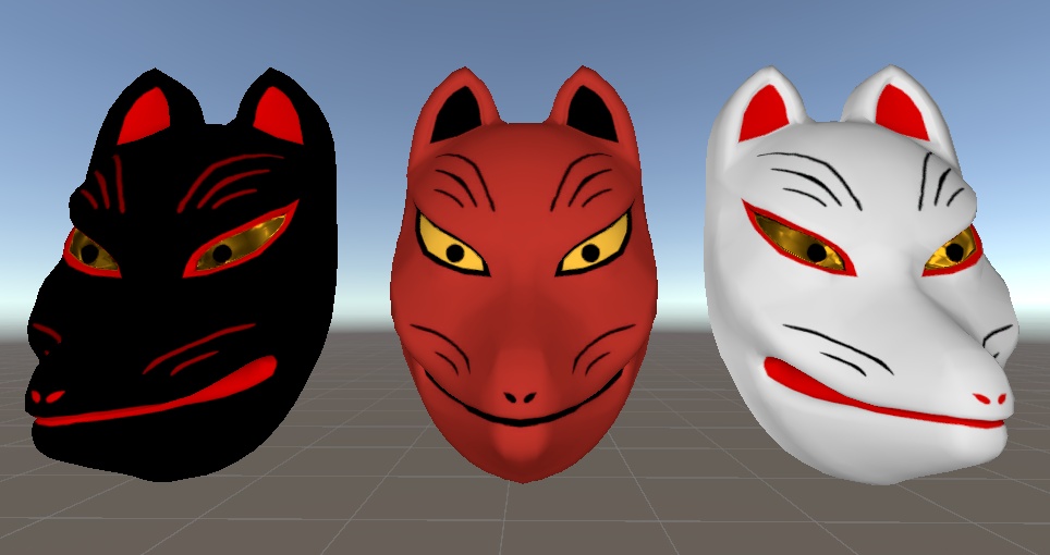 狐面 3Dモデル (Fox Mask 3Dmodel)