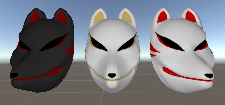 狐面 3Dモデル (Fox Mask 3Dmodel)