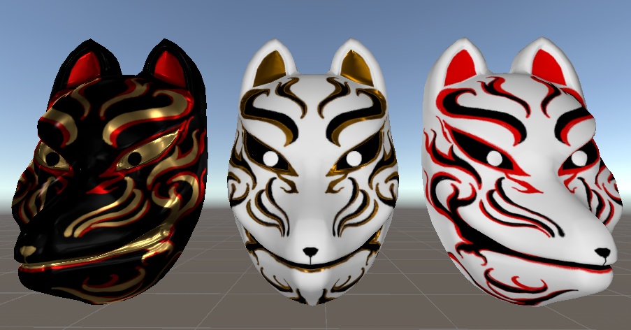 狐面 3Dモデル (Fox Mask 3Dmodel)
