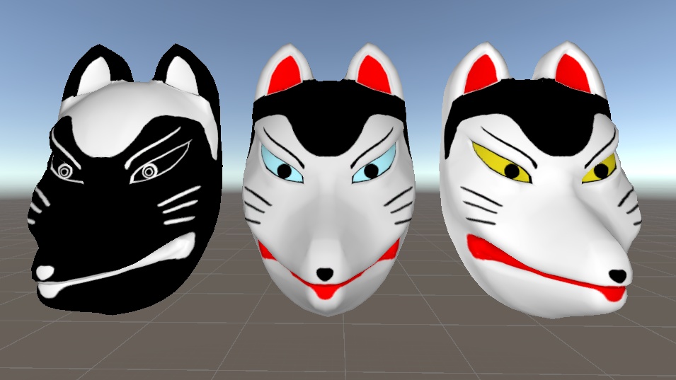 狐面 3Dモデル (Fox Mask 3Dmodel)