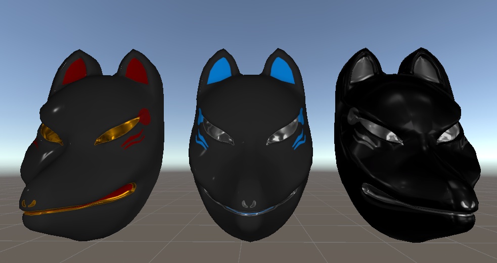 狐面 3Dモデル (Fox Mask 3Dmodel)