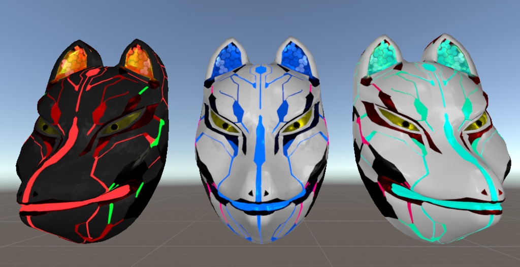 狐面 3Dモデル (Fox Mask 3Dmodel)