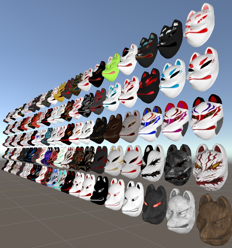 狐面 3Dモデル (Fox Mask 3Dmodel)