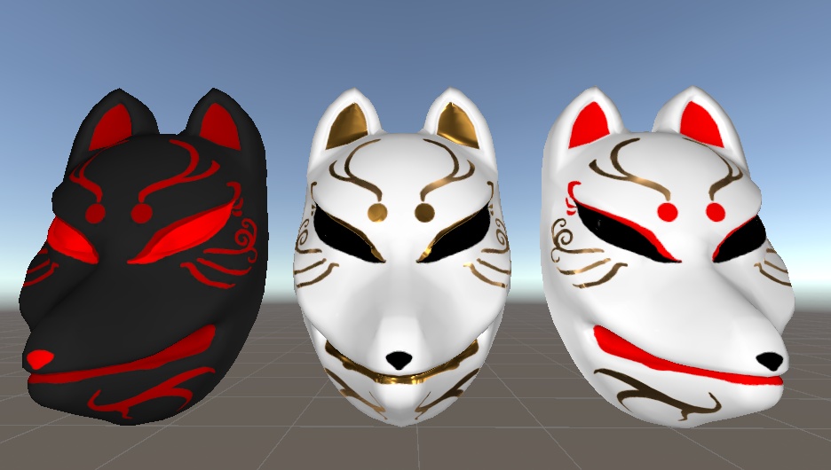 狐面 3Dモデル (Fox Mask 3Dmodel)