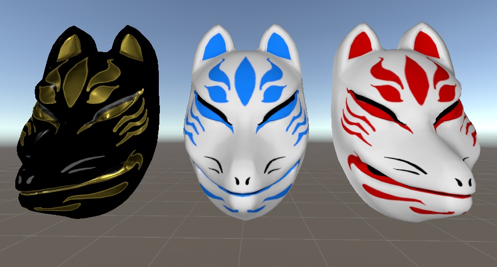狐面 3Dモデル (Fox Mask 3Dmodel)