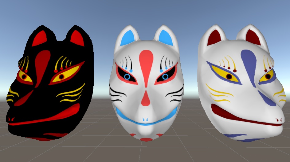 狐面 3Dモデル (Fox Mask 3Dmodel)