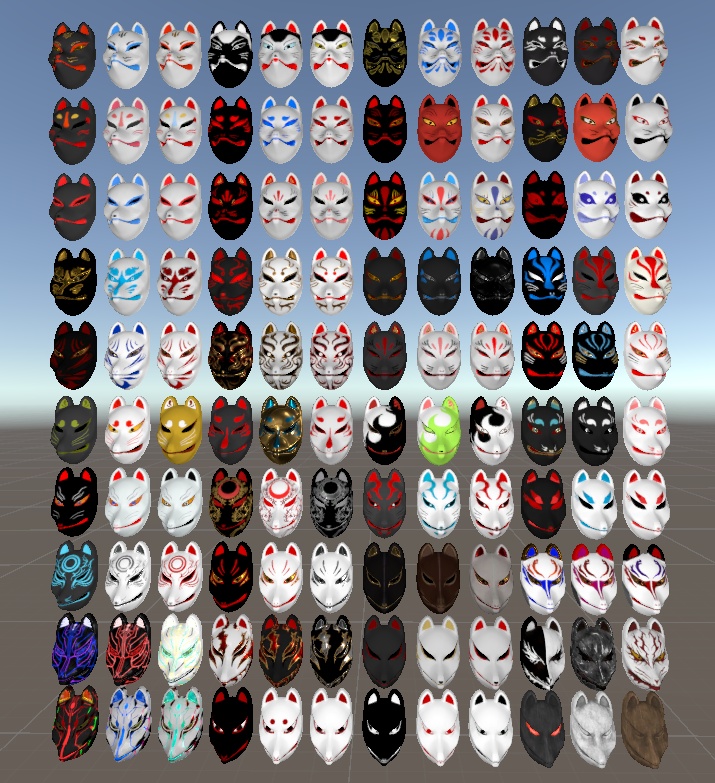 狐面 3Dモデル (Fox Mask 3Dmodel)