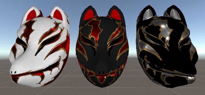 狐面 3Dモデル (Fox Mask 3Dmodel)