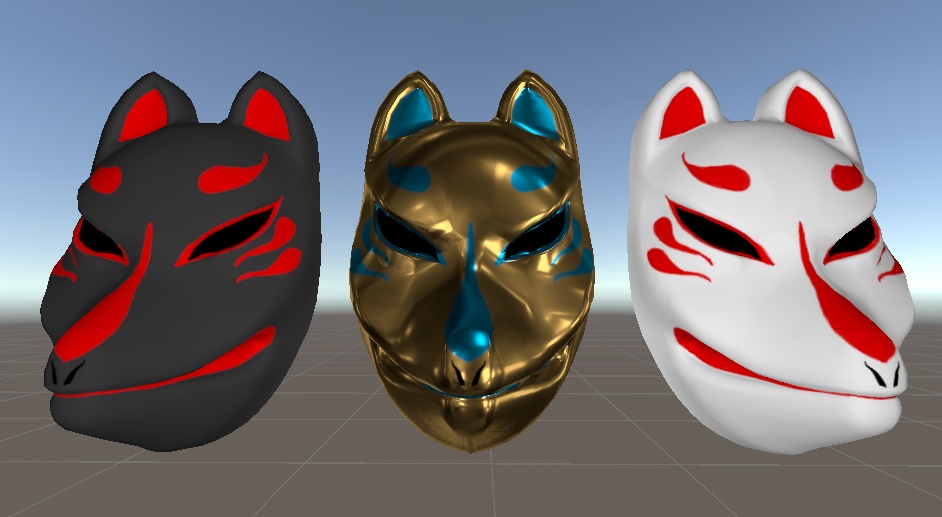 狐面 3Dモデル (Fox Mask 3Dmodel)