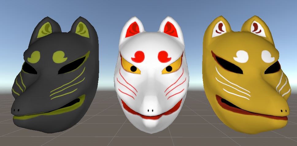 狐面 3Dモデル (Fox Mask 3Dmodel)