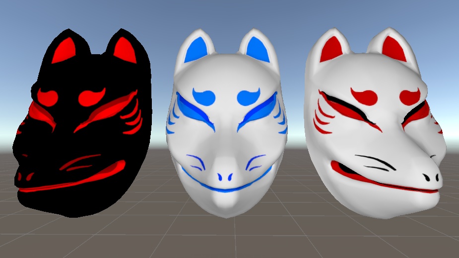 狐面 3Dモデル (Fox Mask 3Dmodel)
