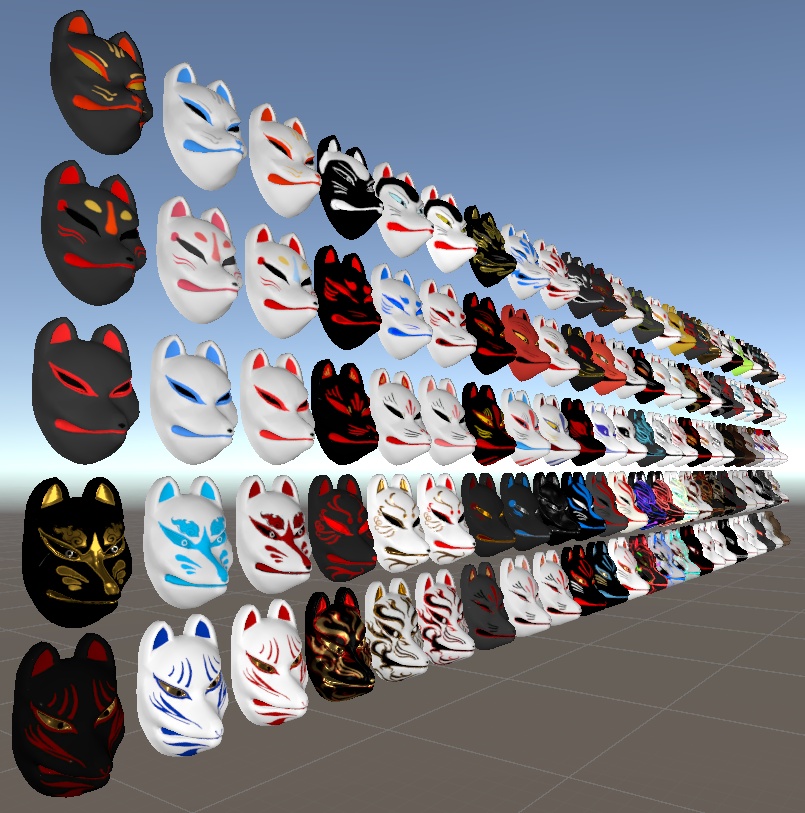 狐面 3Dモデル (Fox Mask 3Dmodel)