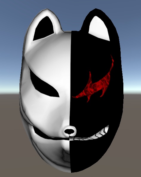 狐面 3Dモデル アニメ風模様 (Fox Mask 3D Model – Anime-style Pattern)