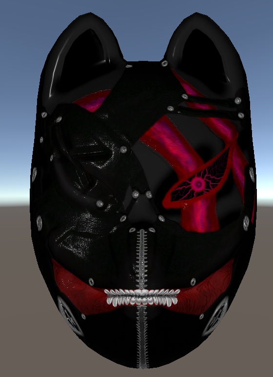 狐面 3Dモデル アニメ風模様 (Fox Mask 3D Model – Anime-style Pattern)