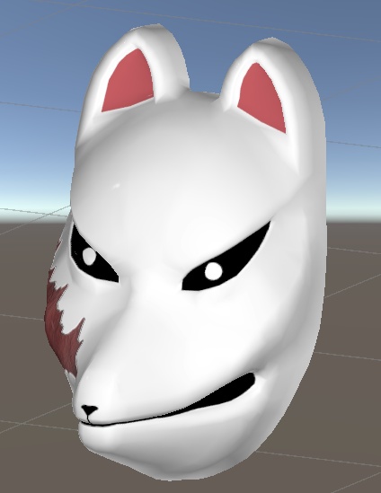 狐面 3Dモデル アニメ風模様 (Fox Mask 3D Model – Anime-style Pattern)