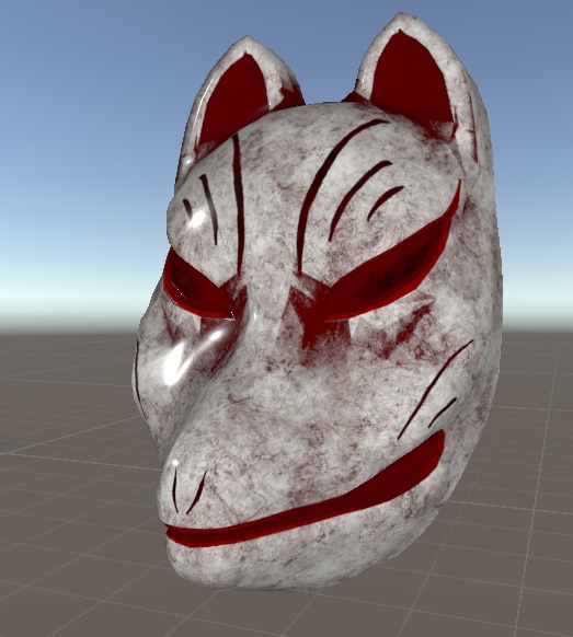 狐面 3Dモデル アニメ風模様 (Fox Mask 3D Model – Anime-style Pattern)