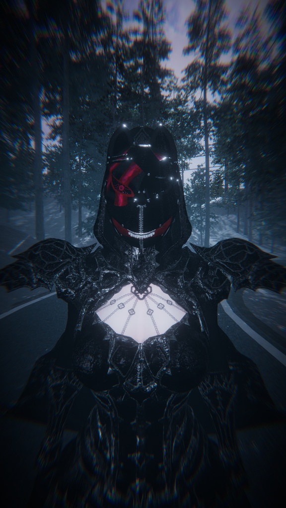 狐面 3Dモデル アニメ風模様 (Fox Mask 3D Model – Anime-style Pattern)