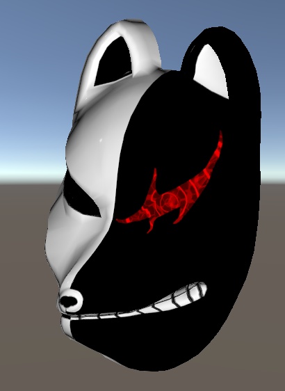 狐面 3Dモデル アニメ風模様 (Fox Mask 3D Model – Anime-style Pattern)