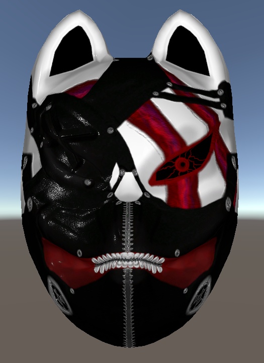 狐面 3Dモデル アニメ風模様 (Fox Mask 3D Model – Anime-style Pattern)