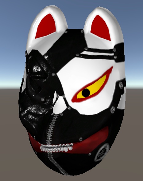 狐面 3Dモデル アニメ風模様 (Fox Mask 3D Model – Anime-style Pattern)