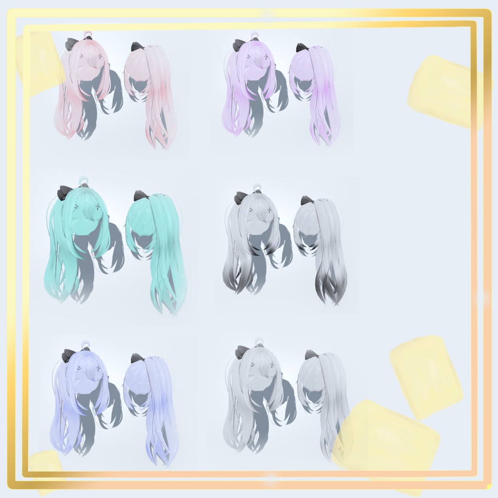 耳飾りが似合うりぼん付きのside_tail -dynamic bone 設定済み-