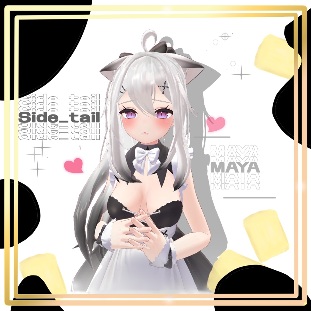 耳飾りが似合うりぼん付きのside_tail　-dynamic bone 設定済み-