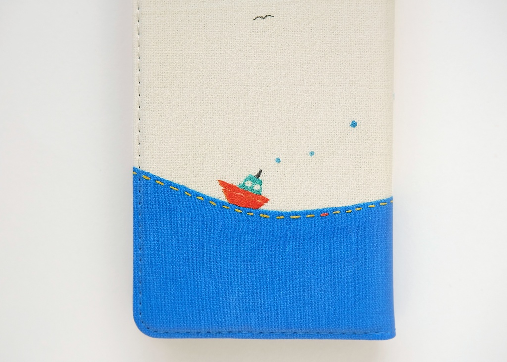 海にゆこうよ! 手帳型スマホケース ベルトなし 【 海 夏 ストラップホール iPhone 】