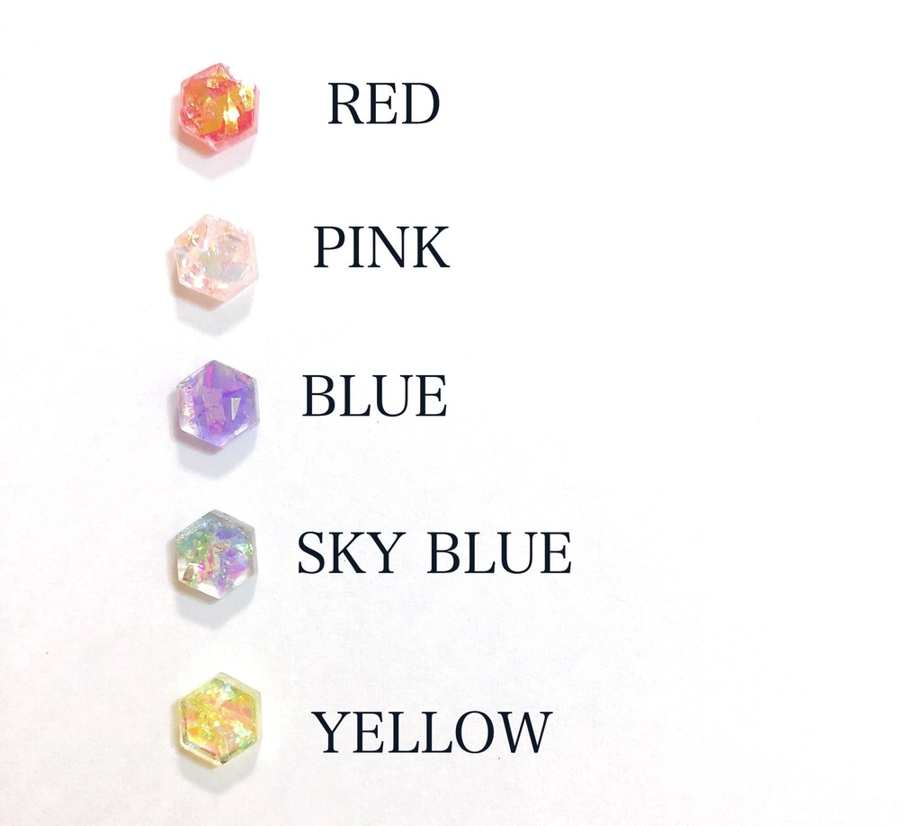 【推し色ホログラム】片耳ヘキサゴンピアス/イヤリング