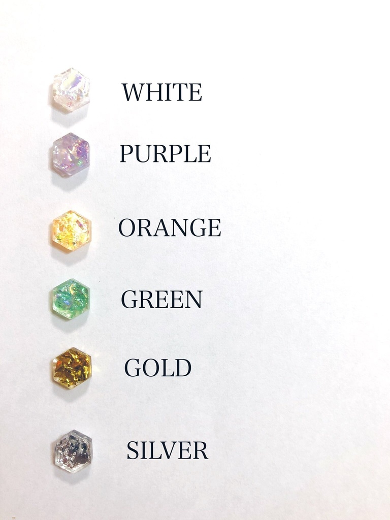 【推し色ホログラム】片耳ヘキサゴンピアス/イヤリング