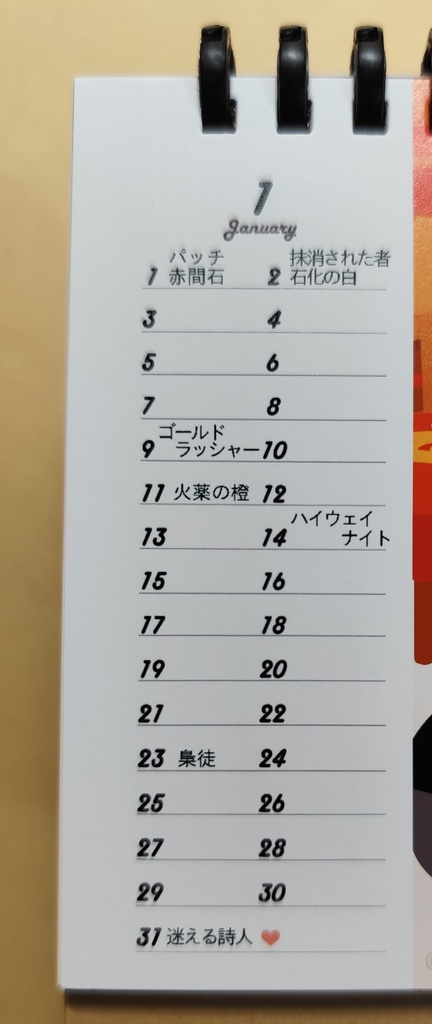 ノートン卓上カレンダー