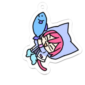 いばらにゃんおさかなアクリルキーホルダー