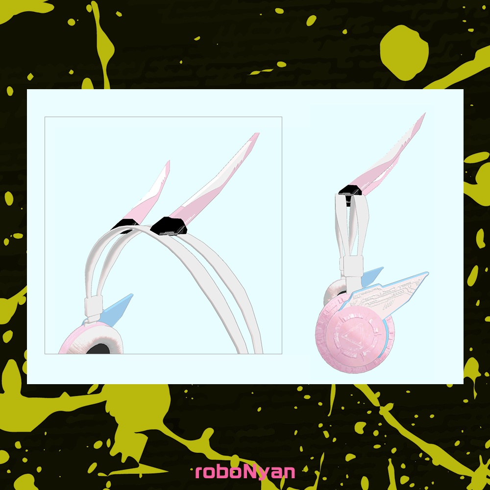 ♡Xフォロワー限定無料配布♡サイバーパンクスタイルマスク&ヘッドフォンセット for VRChat