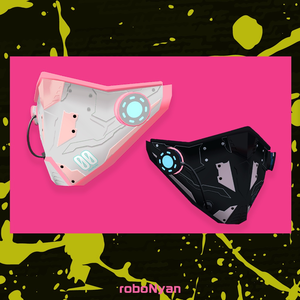 ♡Xフォロワー限定無料配布♡サイバーパンクスタイルマスク&ヘッドフォンセット for VRChat