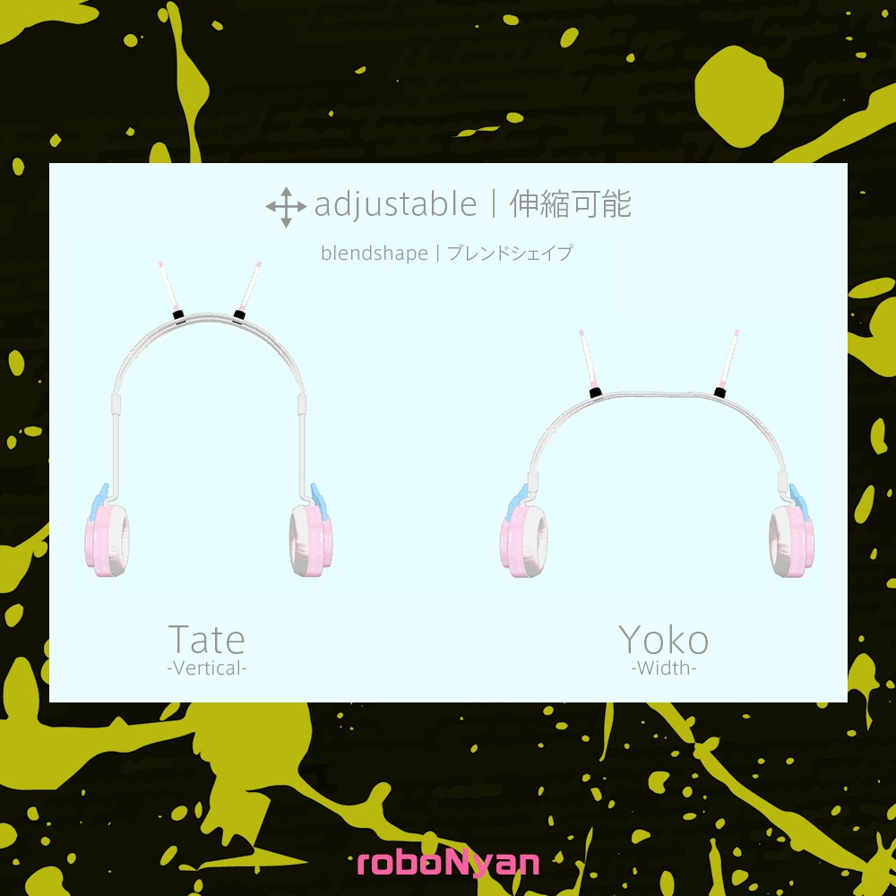 ♡Xフォロワー限定無料配布♡サイバーパンクスタイルマスク&ヘッドフォンセット for VRChat