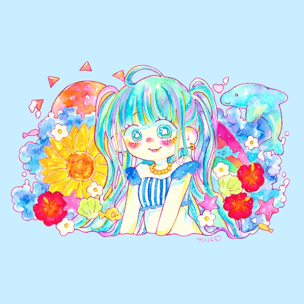 水彩イラストオーダー デジタル納品 Shop Mizz Booth