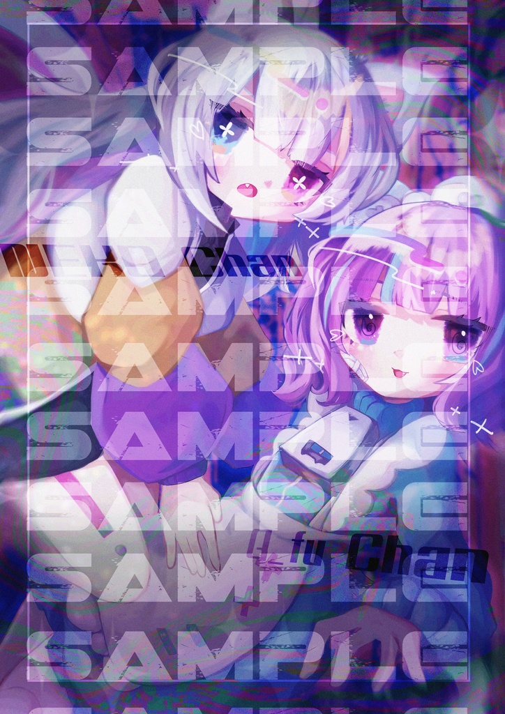 ねこちゃんと休符ちゃんポストカード
