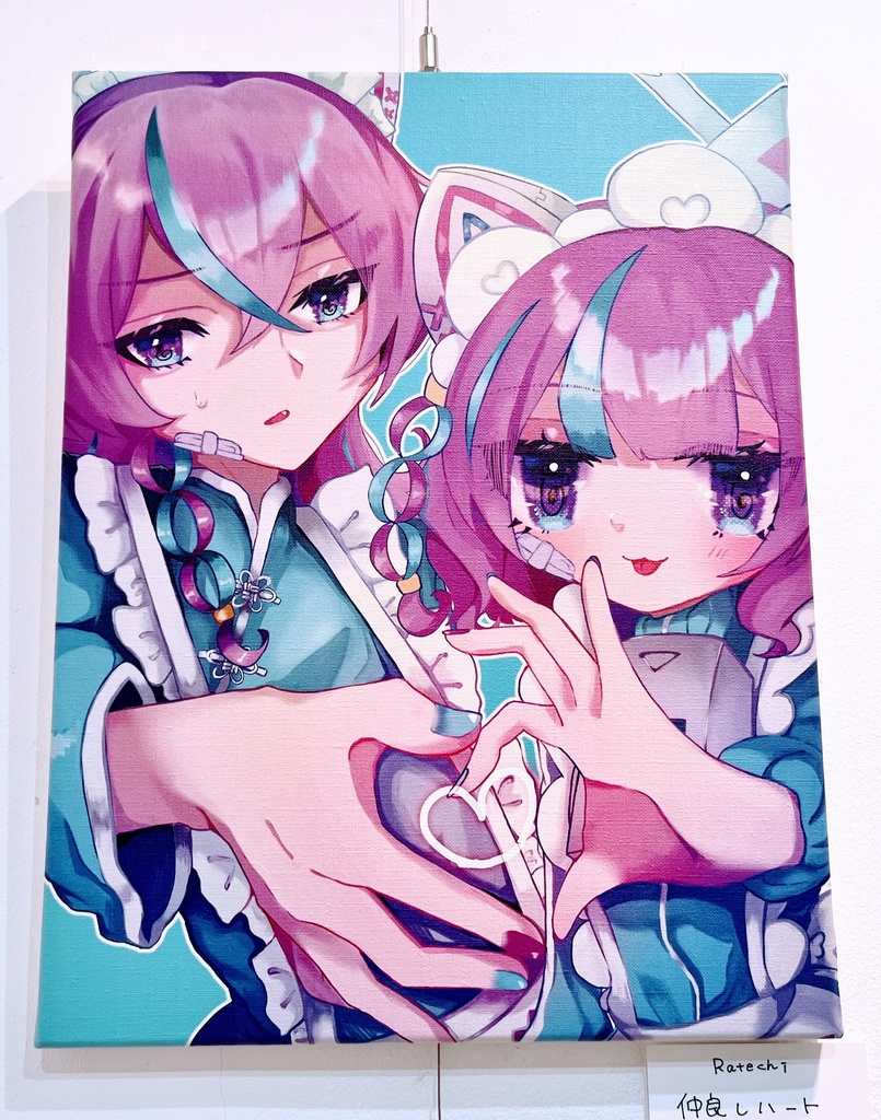 仲良しハート_キャンバスアート