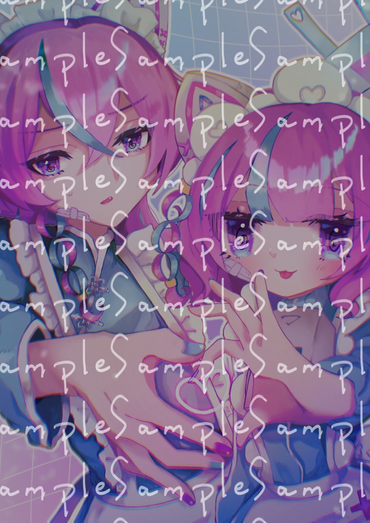 「仲良しハート」ポストカード