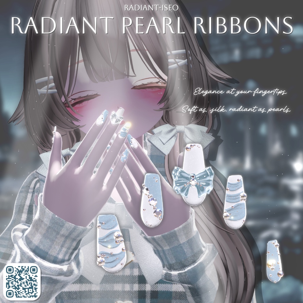 【Radiant Pearl Ribbons】ネイル 10アバター対応 Radiant-iseo