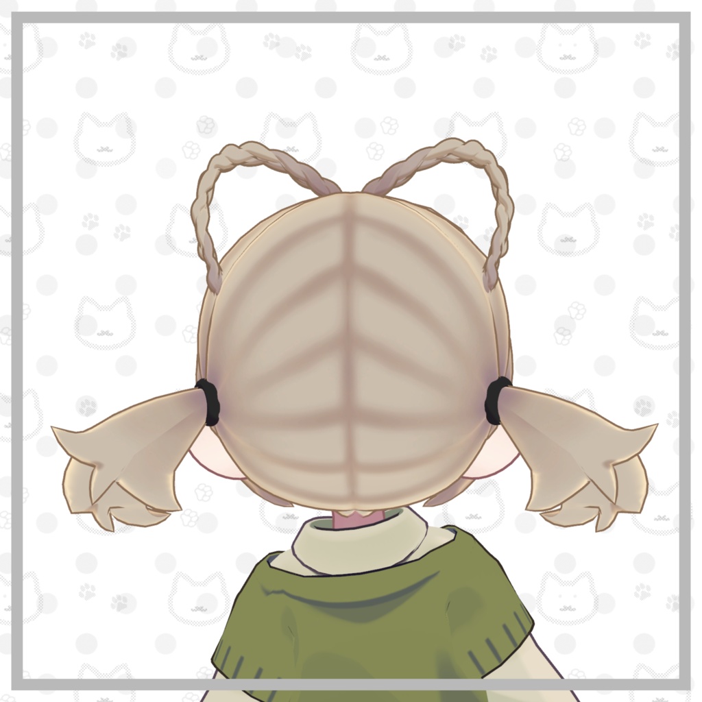 猫編みショートツインテ-Nekoami Shot Twin-【キプフェル対応】