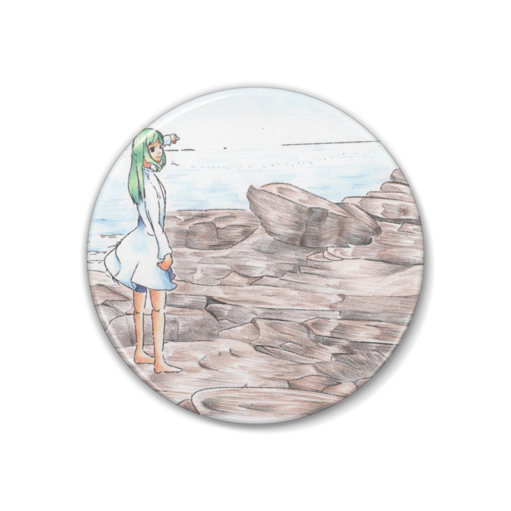 三浦海岸にて…(色鉛筆画)