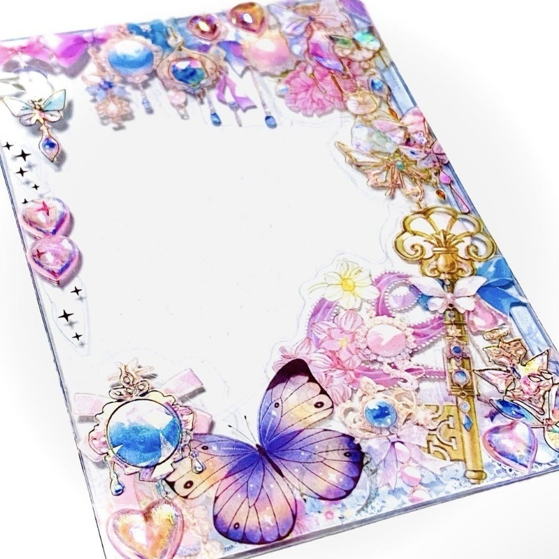 【キーホルダー】B8サイズ デコトレカケース 硬質ケース シールデコ