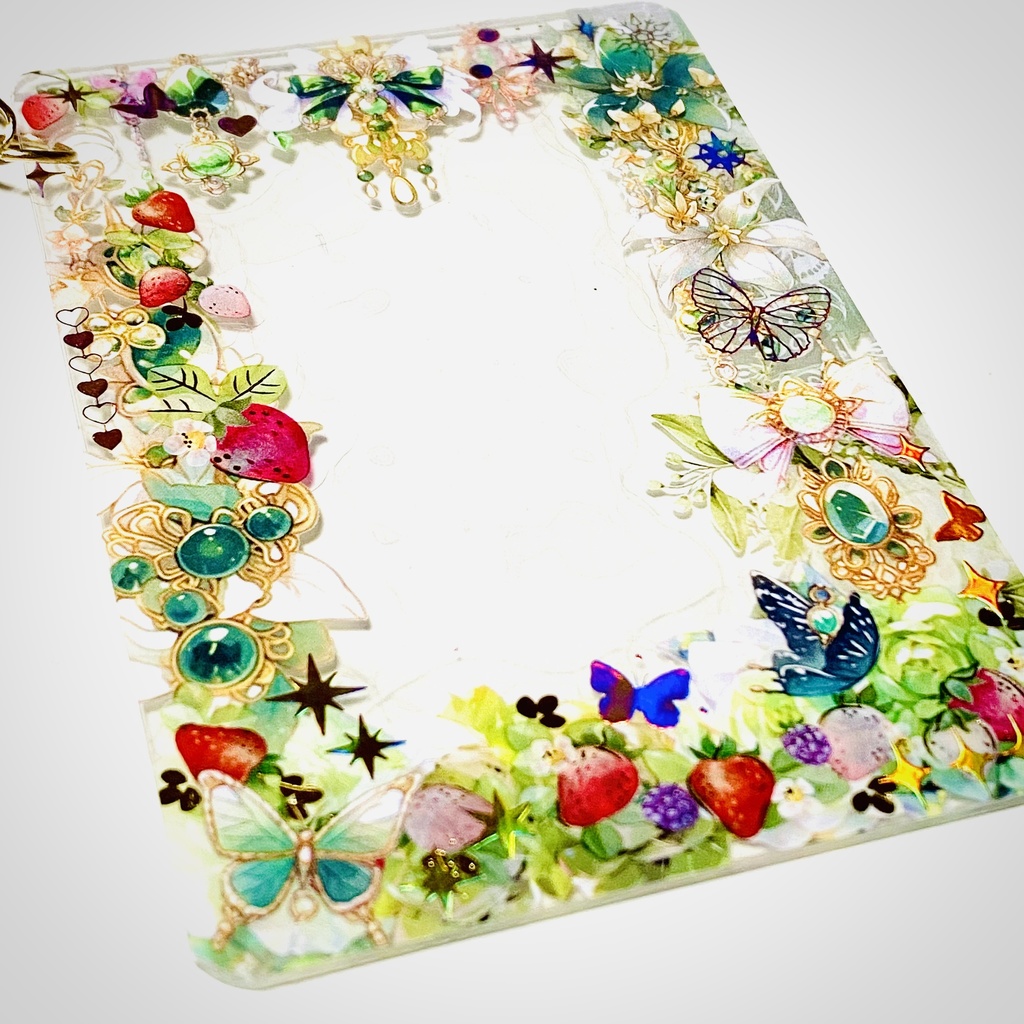 【キーホルダー】B8サイズ デコトレカケース 硬質ケース シールデコ