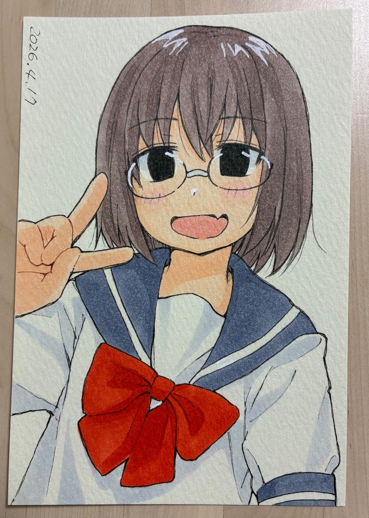 地味めがねっ子　原画