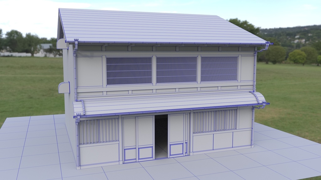 (お試し価格)【背景用3Dモデル】日本古家屋A - Japanese old House A