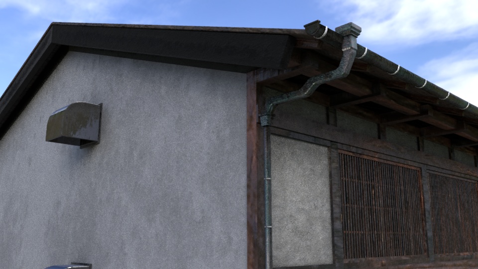 (お試し価格)【背景用3Dモデル】日本古家屋A - Japanese old House A