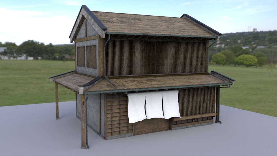 【背景用3Dモデル】日本古家屋C - Japanese old House C
